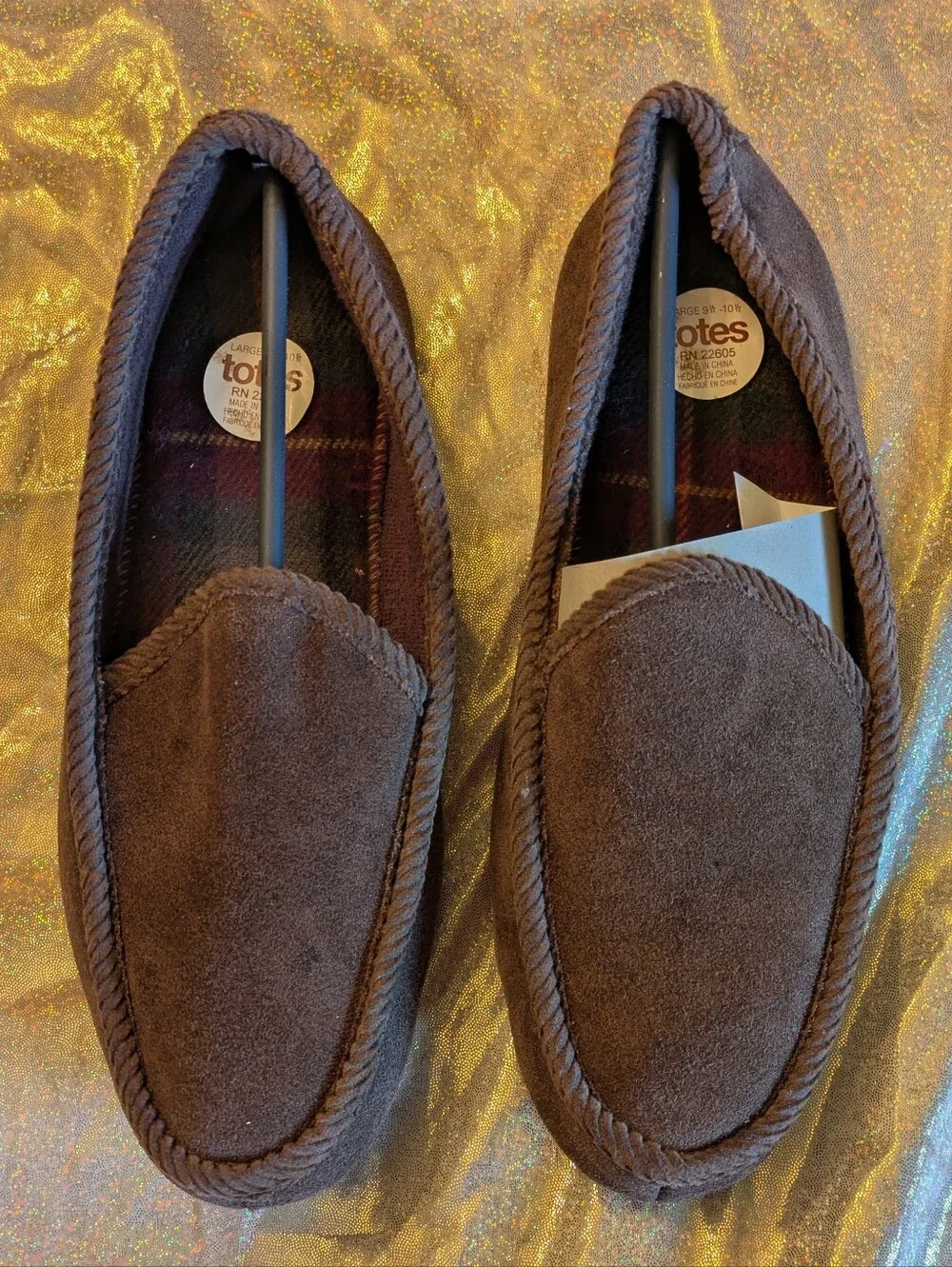 Mens Totes® Suede Slip-On Loafers Dark Brown NWT